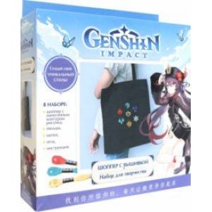 Геншин. Вышивка на шоппере. Элементы