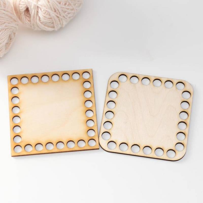 Заготовка для вязания 'Квадрат' 10 см фанера МИКС