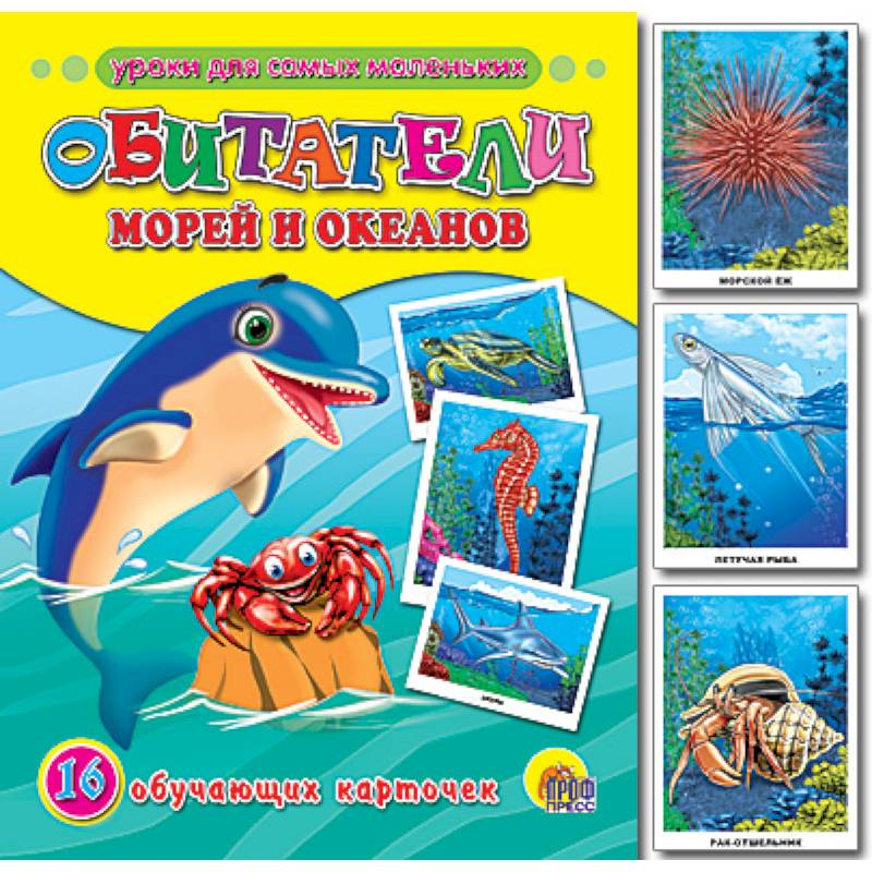 Обучающие карточки. Обитатели морей и океанов