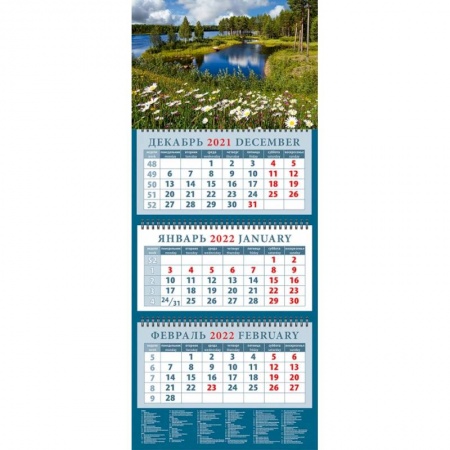 Календарь квартальный на 2022 год 'Родные просторы' (14248)