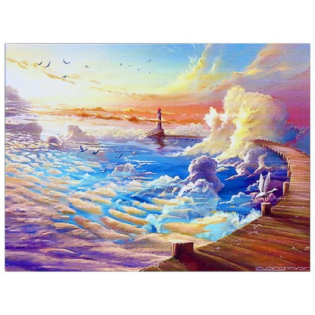 Алмазная мозаика «Облачный маяк» 40 x30 см, 35 цветов