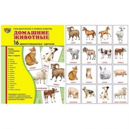Книги, книга Домашние животные. 16 демонстрационных картинок купить по скидке