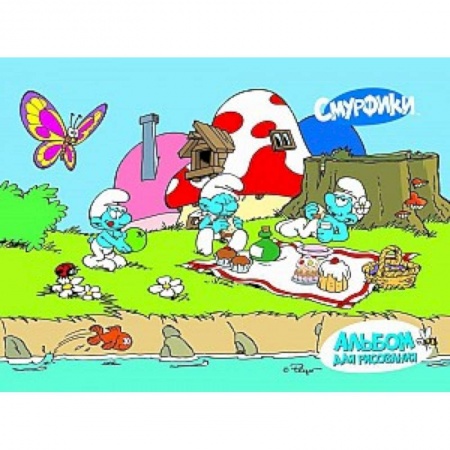 Книги, книга Альбом для рисования 'Смурфики' с раскраской купить по скидке