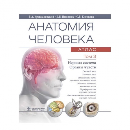 Медицинские энциклопедии и справочники, книга Анатомия человека. Атлас в 3-х томах. Том 3. Нервная система. Органы чувств купить по скидке
