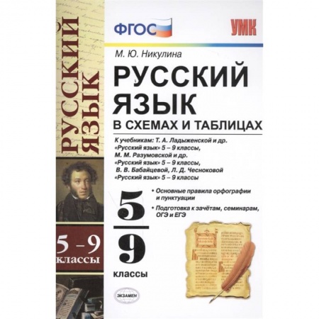 Русский язык, книга Русский язык в схемах и таблицах. 5-9 классы. Ко всем учебникам. ФГОС купить по скидке